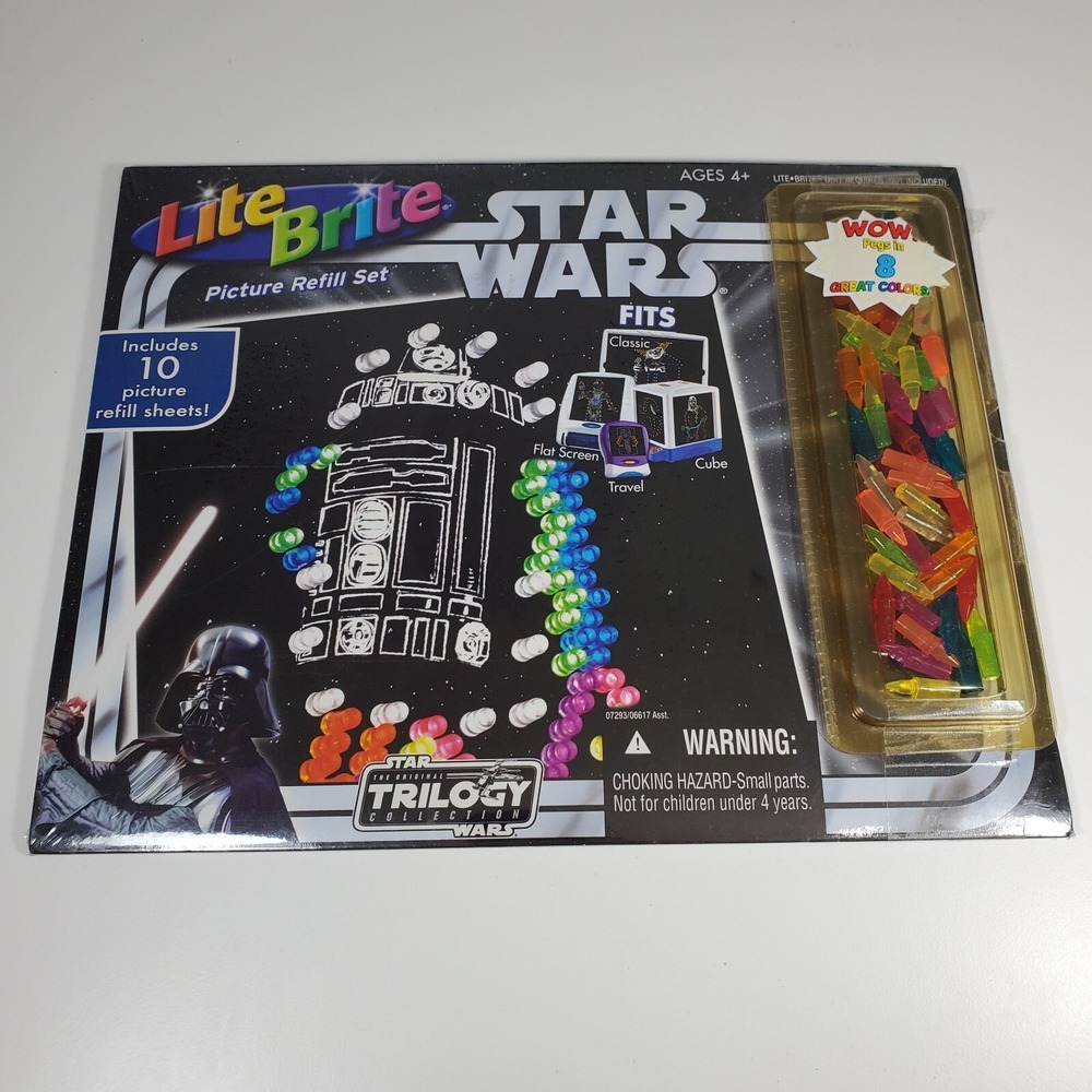 Lite Brite Star Wars Trilogy Collection 10 Picture Refill Set 2004 New Sealed